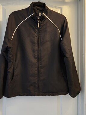 LEVELWEAR CROSSWIND MEN'S JACKET BLACK WINDCUTTER ADJUSTABLE DRAW CORDS -LARGE